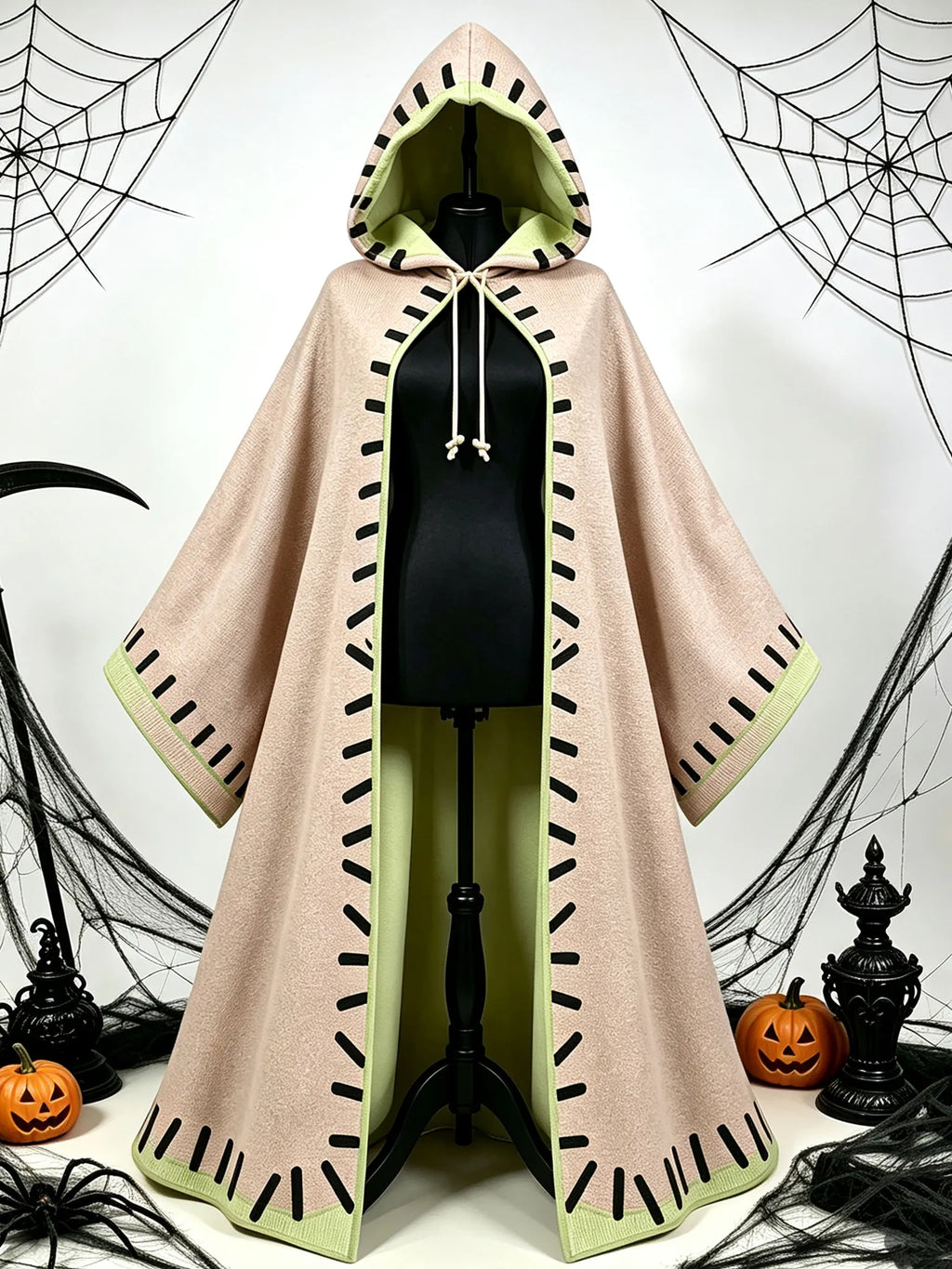 Women's Vintage Style Halloween Themed Casual Hooded Cape Coat