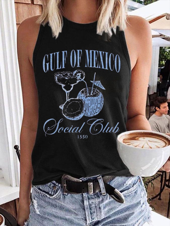 Women's Gulf Of Mexico Print Transfer Casual Vest