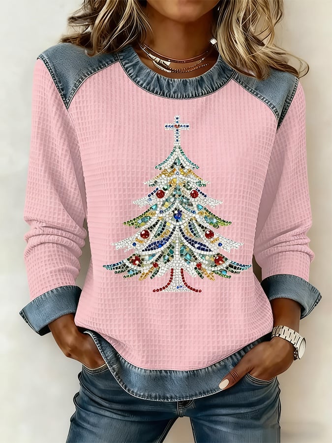 Women's Christmas Pattern Patchwork Comfortable