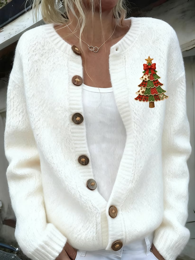 Women's Retro Christmas Knit Cardigan