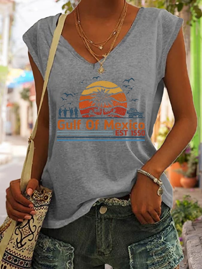 Women's Gulf Of Mexico Print Tank Top