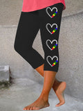 Women's Autism Awareness Heart Cropped Leggings