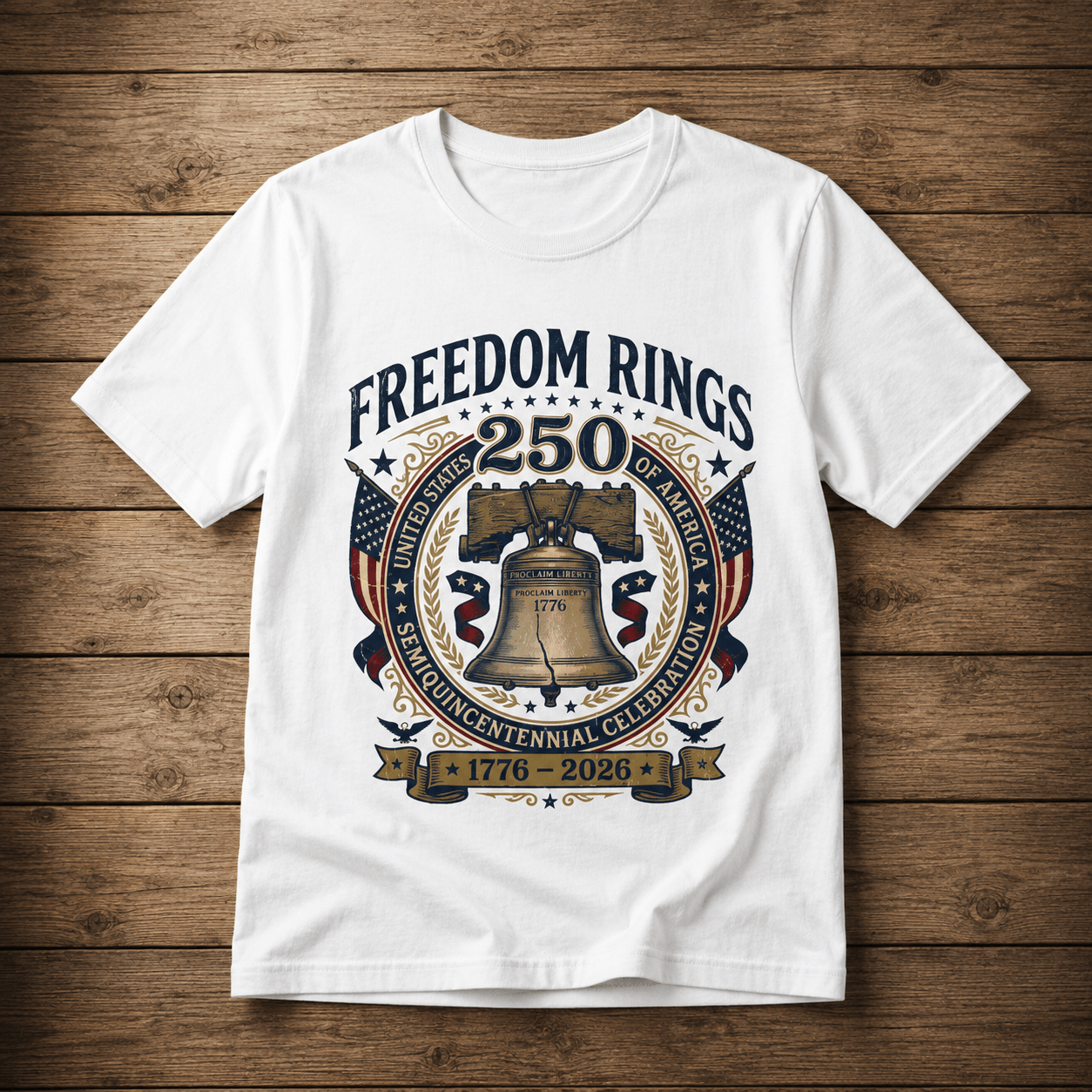 Freedom Rings Liberty Bell 250th Anniversary T-Shirt  (1776–2026)