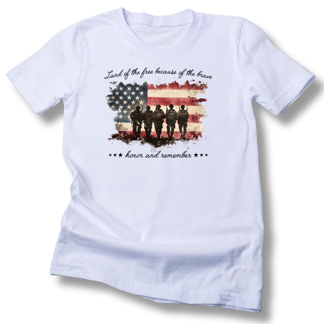 Land of the Free Because of the Brave ' Honor and Remember' T-Shirt