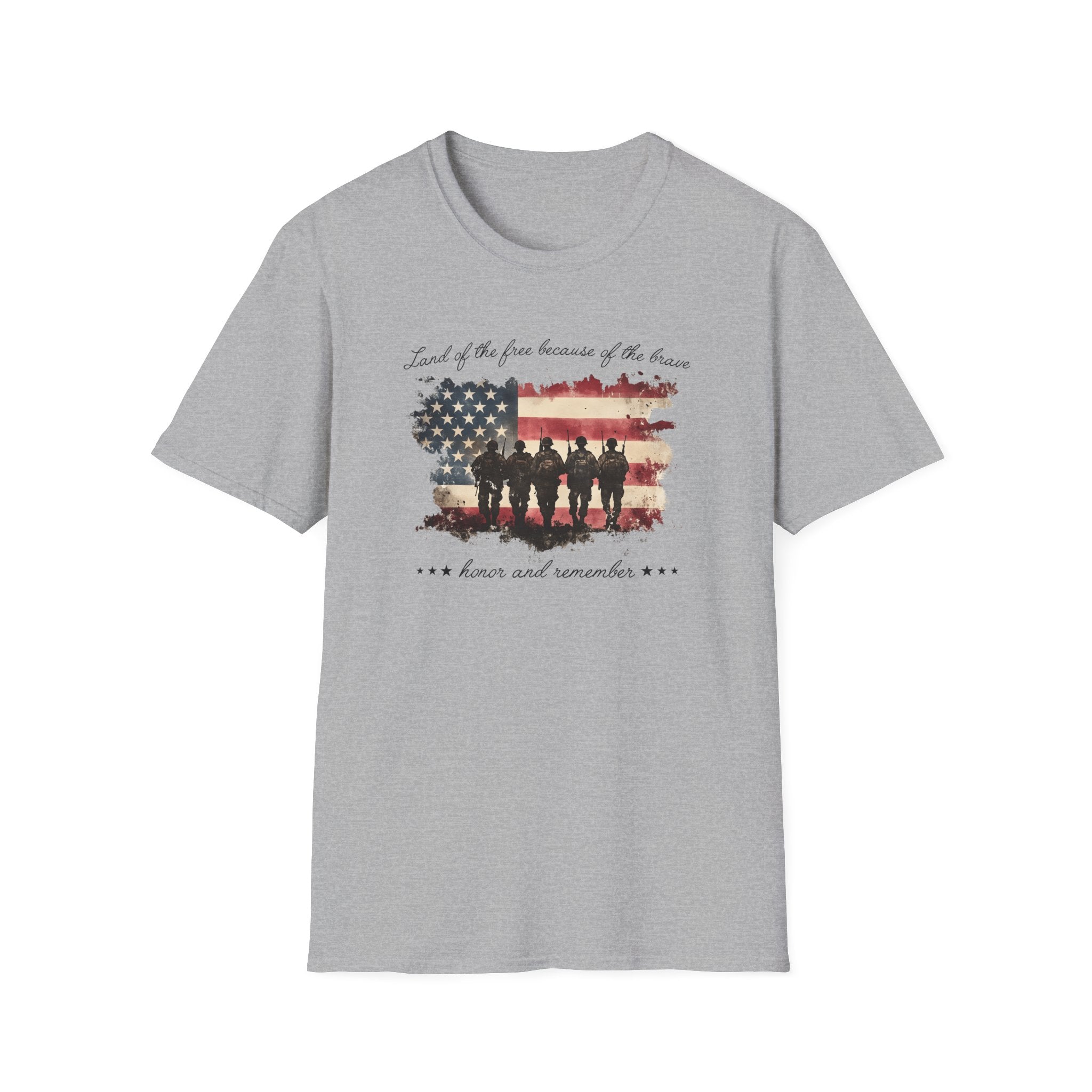 Land of the Free Because of the Brave ' Honor and Remember' T-Shirt