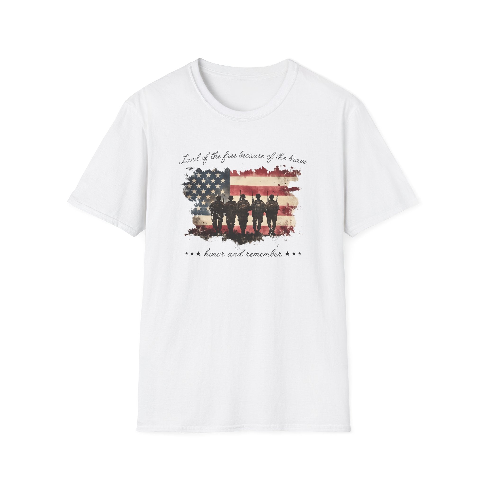 Land of the Free Because of the Brave ' Honor and Remember' T-Shirt