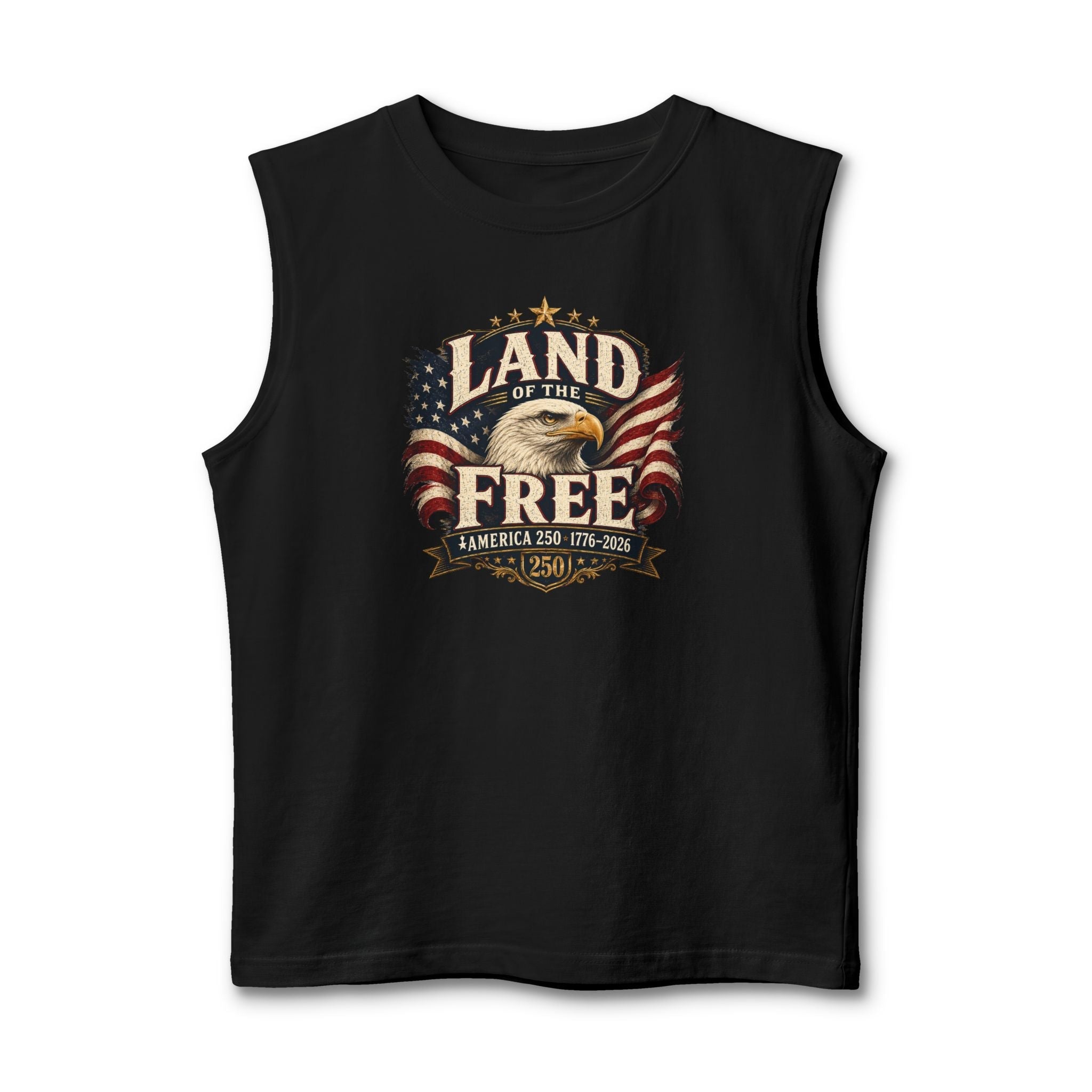 Land of the Free Muscle Tank – Vintage American Eagle Patriotic 4th of July Tank Top