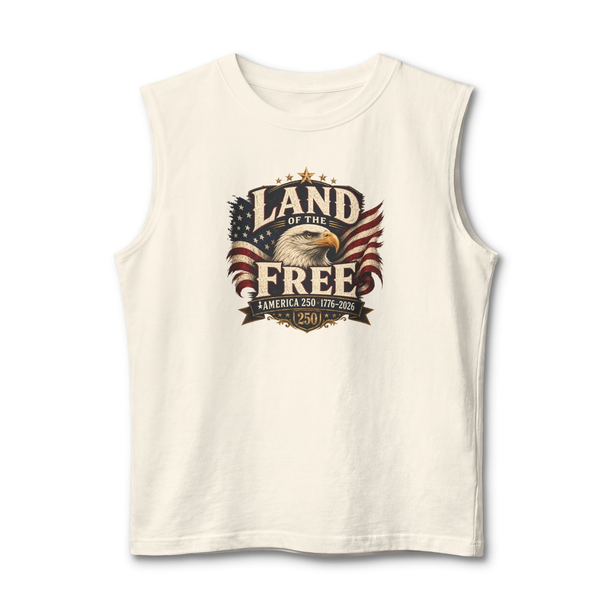 Land of the Free Muscle Tank – Vintage American Eagle Patriotic 4th of July Tank Top