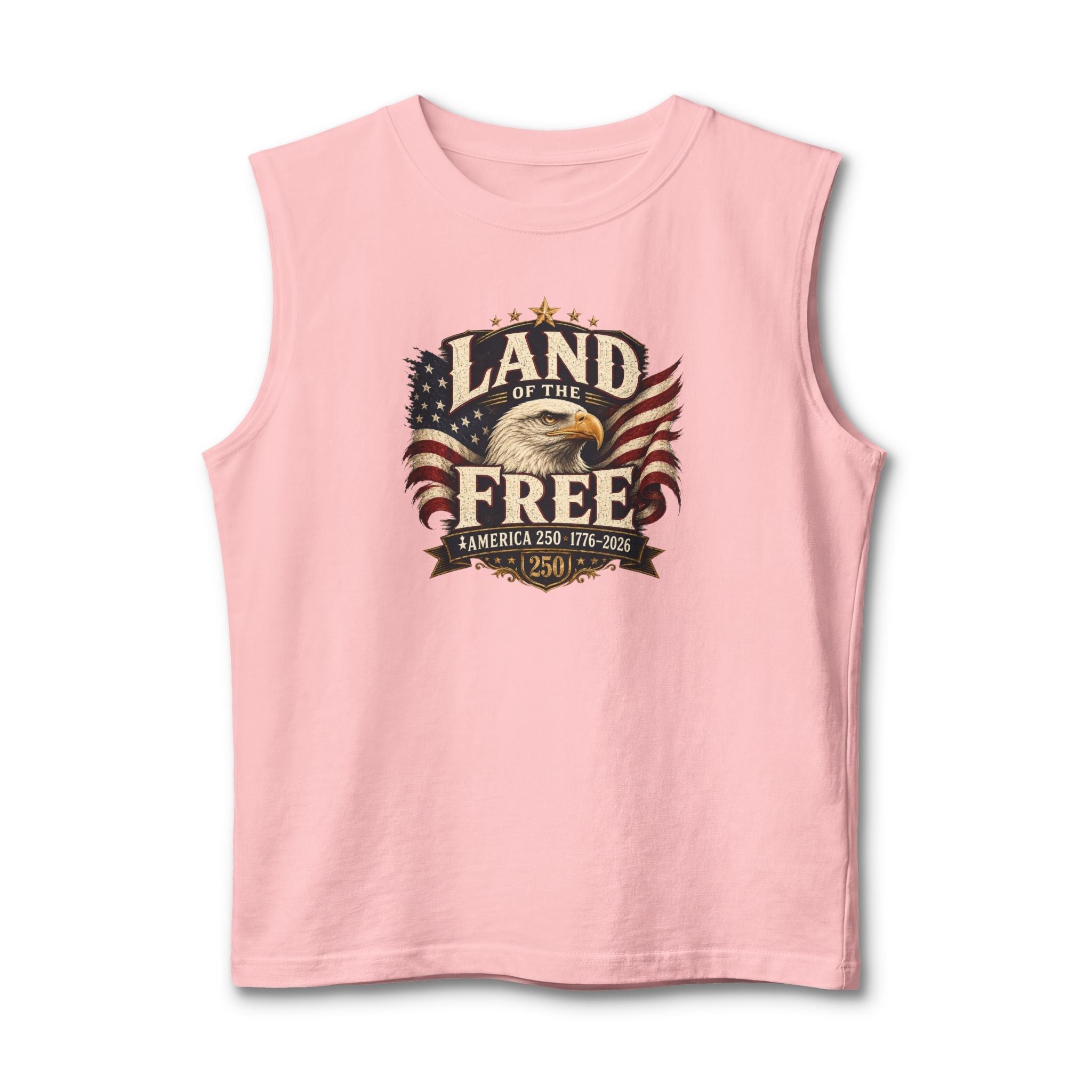 Land of the Free Muscle Tank – Vintage American Eagle Patriotic 4th of July Tank Top