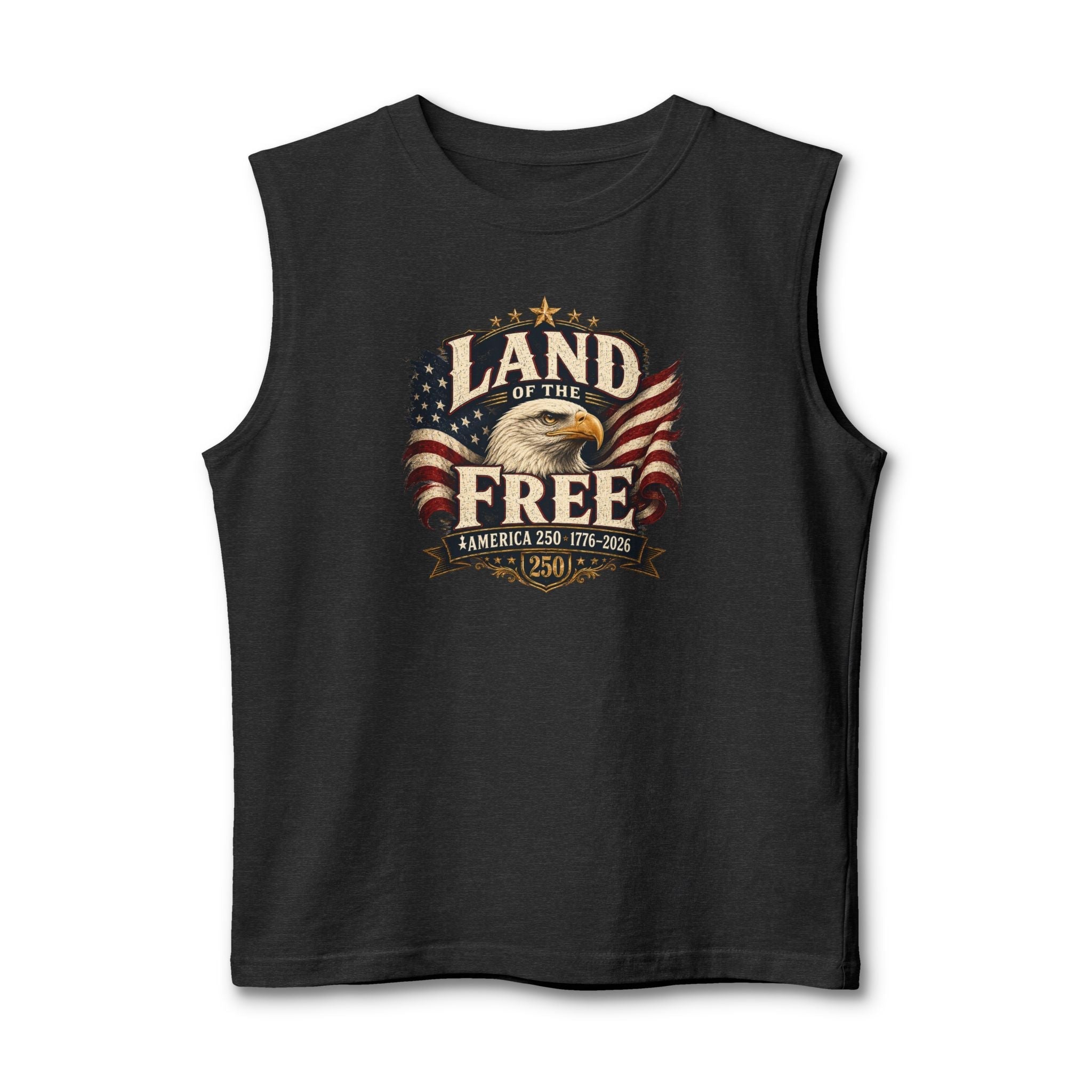 Land of the Free Muscle Tank – Vintage American Eagle Patriotic 4th of July Tank Top