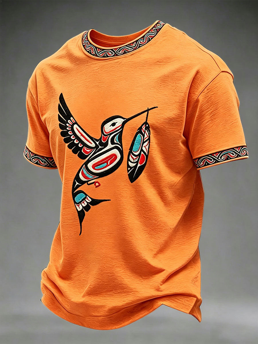 Men's Indigenous Totem Art Print Casual T-Shirt