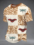 Men's Casual T-Shirt with Totem Print