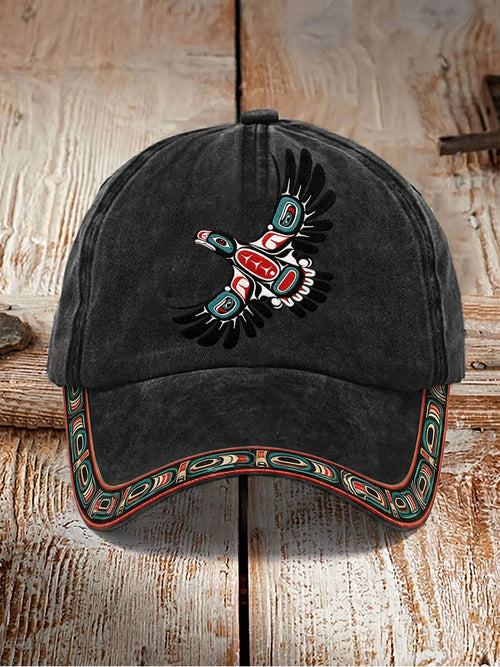 Indigenous-Style Casual Hat with Embroidery and Print (Unisex)