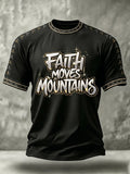 Men's Christian Faith Can Moves Mountains Cross Short Sleeve T-shirt