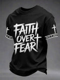 Men's Christian Faith Over Fear Cross Short Sleeve T-shirt