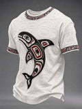 Men's Indigenous Art Print Casual T-Shirt