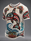 Men's Indigenous Art Print Casual T-Shirt