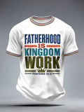 Men's Fatherhood is Kingdom Work Print Waffle T-Shirt