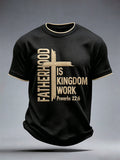 Men's Fatherhood is Kingdom Work Print Waffle T-Shirt