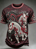 Men's Indigenous Print Casual T-Shirt
