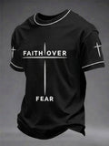 Men's Christian Faith Over Fear Cross Short Sleeve T-shirt