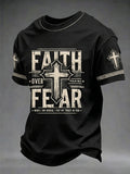 Men's Christian Faith Over Fear Cross Short Sleeve T-shirt