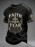Men's Christian Faith Over Fear Cross Short Sleeve T-shirt