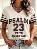 Women's Christian Faith Over Fear Cross Short Sleeve T-shirt