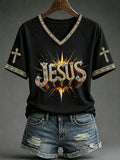 Women's 'JESUS Christian V-neck T-shirts