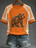Women's Indigenous Totem Print Casual T-Shirt