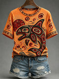 Women’s Indigenous Print Casual T-Shirt