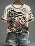 Women’s Indigenous Print Casual T-Shirt