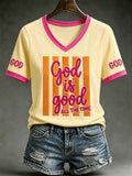 Women's Christian god is good All The Time  Printed Short Sleeve T-shirt