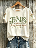 Women's Faith Pattern Printed Leisure Round Neck Short Sleeve T-shirt