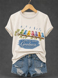 Women's I Sing Of Your Goodness Psalm 89:1 Christian Bird Print Casual Tee