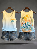 Women's "Sunshine&Jesus" Resort-Style Casual Vests