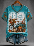 Women's FALL IS MY FAVORITE COLOR Printed short-sleeved T-shirt