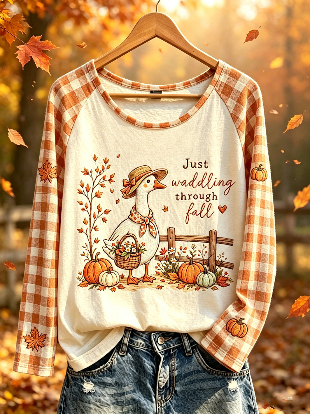 Women's autumn element printed casual long-sleeved T-shirt