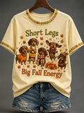 Women's Short Legs Big Fall Energy Short-sleeved T-shirt