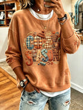 Women's autumn element printed casual sweatshirt