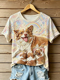 Women's STOP ANIMAL ABUSE Wangwang short-sleeved T-shirt