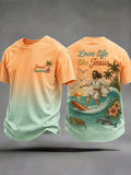 Men's "Love Life Like Jesus" Jesus Surfing Vacation Casual T-shirt