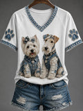 Women's V-neck off-shoulder short-sleeved T-shirt