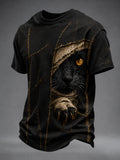 Men's Halloween Gothic Bandage Black Cat Art Short-Sleeve T-shirt