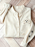 Women's Lovely Peeking Maltese Dog from Pocket Print Shirt