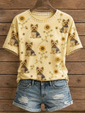 Women's Floral Yorkie T-Shirt