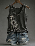 Women’s Gothic Cat V-Neck Vests