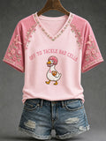 Women's 'Off To Tackle The Bad Cells'  Fun Breast Cancer Prevention and Awareness T-shirt