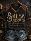 Women's Salem Broom Company Printed V-neck T-shirt
