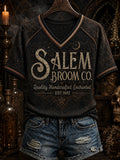 Women's Salem Broom Company Printed V-neck T-shirt